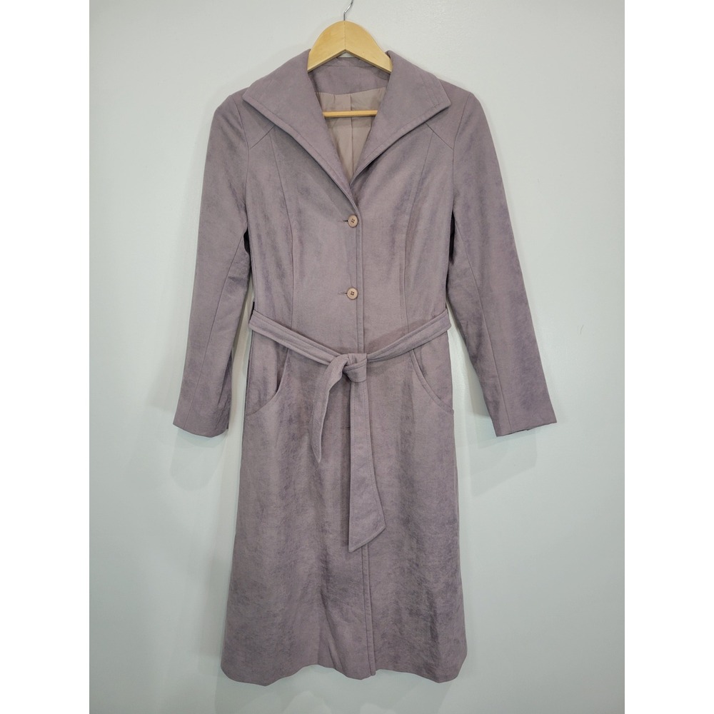 Vintage Forecaster of Boston Suede Trench Coat Belted Midi Length Women's‎